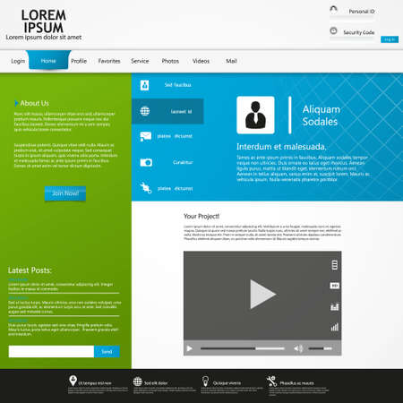 Clean Modern Vector Website Design Templateのイラスト素材