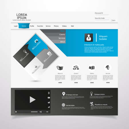 Clean Modern Vector Website Design Templateのイラスト素材