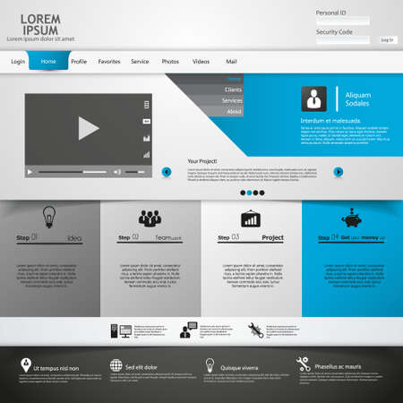 Modern web template, Ideal for business website with a lot of design elemenets.のイラスト素材