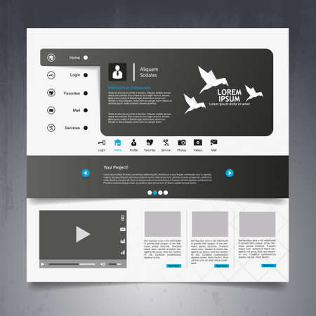 Website template in editable vector formatのイラスト素材