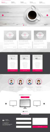One page website design template. All in one set for website design that includes one page website templates and ux/ui kit for website design.のイラスト素材
