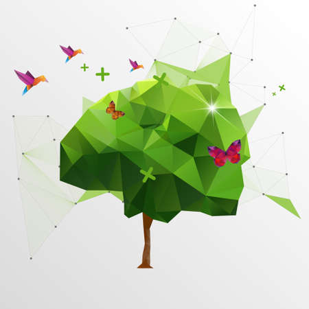 Origami treeのイラスト素材
