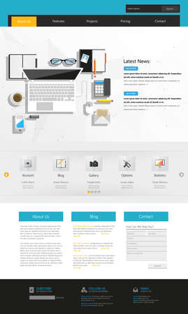 Flat Website Template のイラスト素材