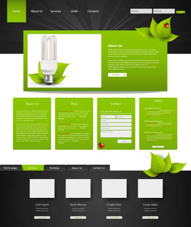 Green eco website layout templateのイラスト素材