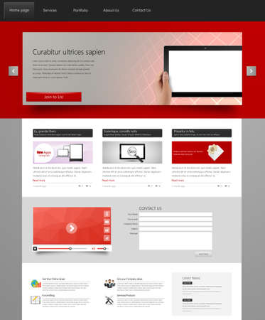 Website interface template design. Vectorのイラスト素材