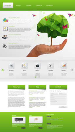 Eco Modern Website Template. One page Design. のイラスト素材