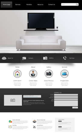 One Page Website Template. Vector illustration.のイラスト素材