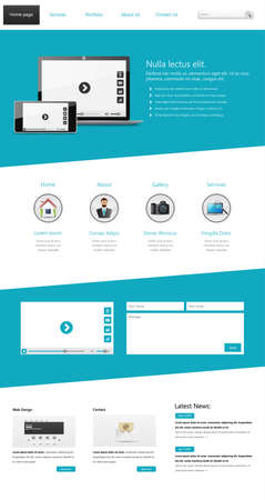 One page website design template. All in one set for website design that includes one page website templates,のイラスト素材