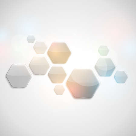 Business Technology Background, Modern Hexagon Design のイラスト素材