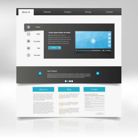 Clean Modern Website Template Design. Eps 10のイラスト素材