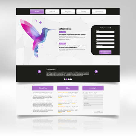 Clean Modern Website Template Design. のイラスト素材