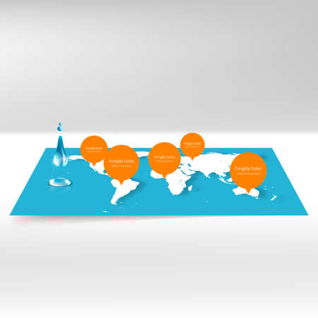 3d vector world map illustration and infographics design template.のイラスト素材