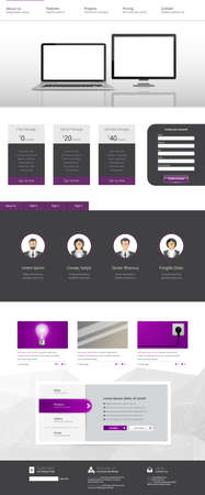one page website template designのイラスト素材