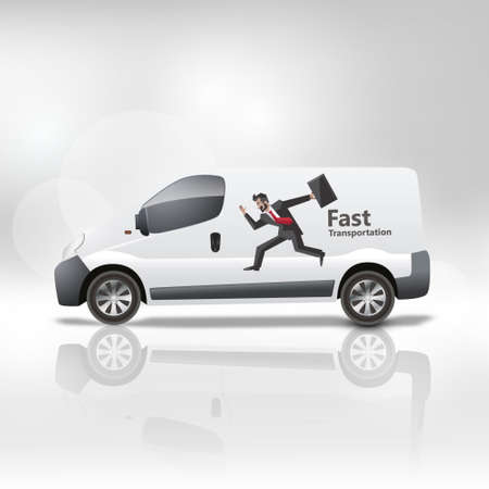 White delivery is vector illustrationのイラスト素材