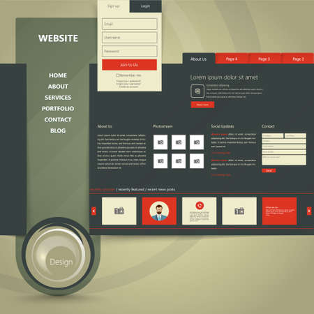 Elegant Vector Website Design Template.のイラスト素材