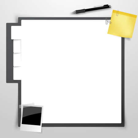 Creative Website Design Template Office Clipboard and things Blank Design Vectorのイラスト素材