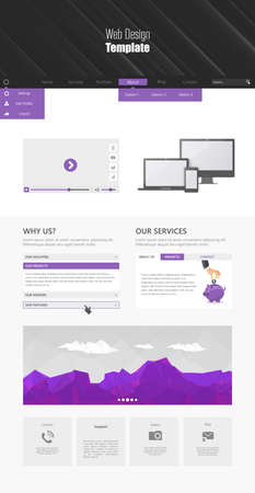 Flat Web Design Template.のイラスト素材