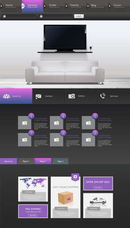 One page website design template. All in one set for website design includes harm one page website templatesのイラスト素材