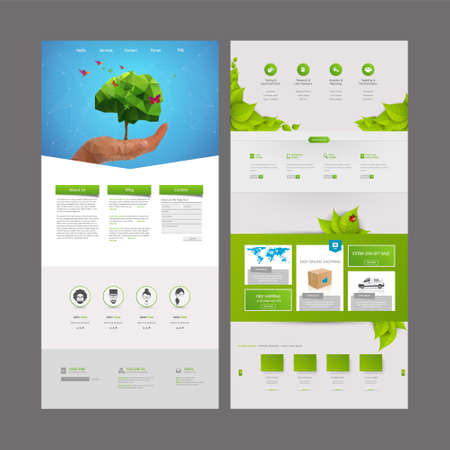 Eco One Page Website Design Templateのイラスト素材