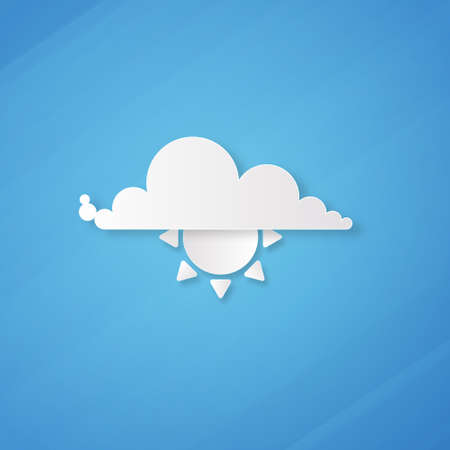 Vector sun with clouds background. Eps10のイラスト素材