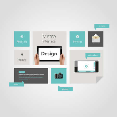 Vector flat user interface UI design templates infographicのイラスト素材