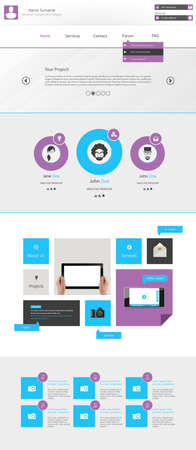 Flat Modern Website Template, Page One Designのイラスト素材
