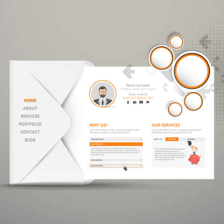 Creative Website Template Open Mail.のイラスト素材