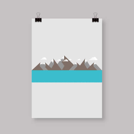Flat landscape design nature flyer or brochure cover design.のイラスト素材