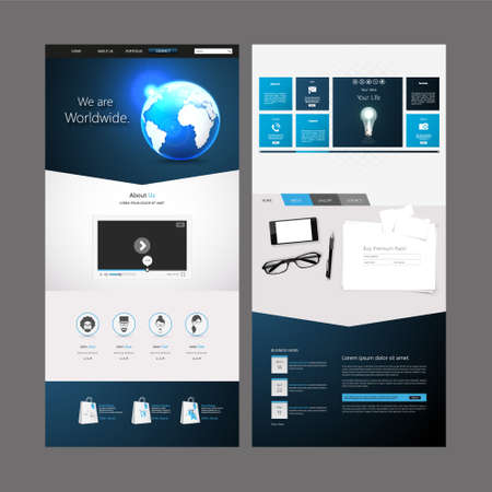 Business One Page Website Template. Vector illustration.のイラスト素材