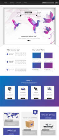 One Page Website Template. Vector illustration.のイラスト素材