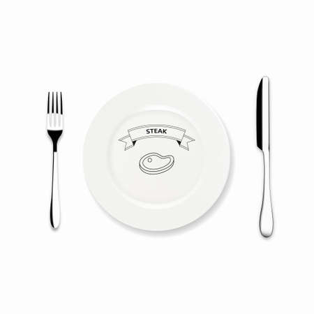 Vector Icon Dinner plate with knife and fork design, Can we use Restaurant menu designのイラスト素材