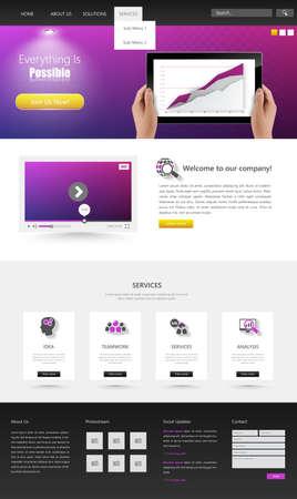 Vector Corporate Website Template desginのイラスト素材