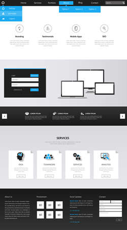 Vector Corporate Website Template desginのイラスト素材