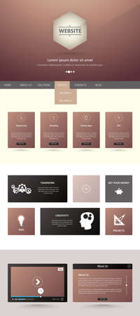 One Page Website Template Vectorのイラスト素材