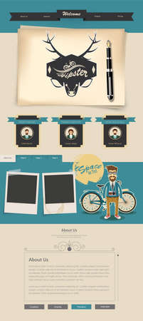 Creative Professional Website Design Template, Hipster Themeのイラスト素材
