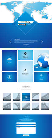 Trendy One page website design template. Vector Design.のイラスト素材