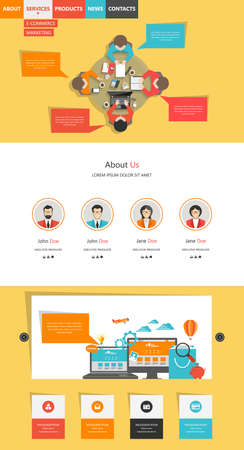 Flat website design template. Vector Eps 10のイラスト素材