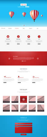 One Page Business website design template. Vector Design.のイラスト素材