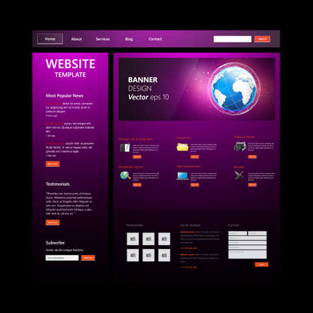 Dark Theme Template Vector Business Website Designのイラスト素材