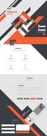 one page website template design in flat designのイラスト素材