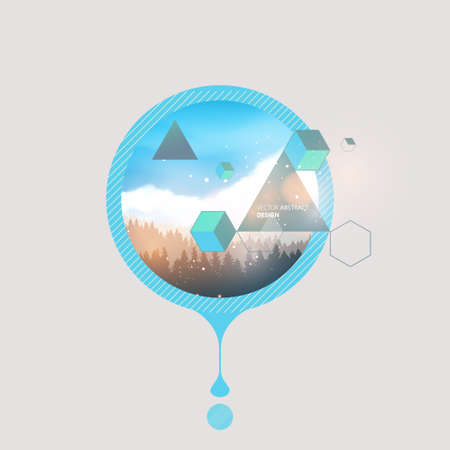 Abstract background with landscape design illustrationのイラスト素材
