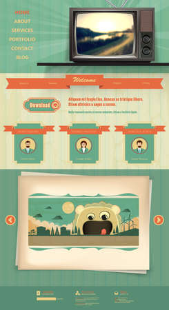 Vintage website template design elementsのイラスト素材