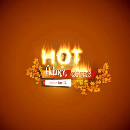 Hot Sales Autumn Leaves with Posterのイラスト素材
