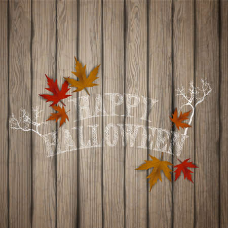 Happy Halloween wooden painted Backgroundのイラスト素材