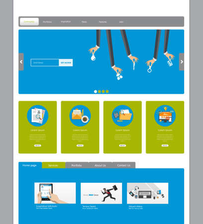Website Design Template Vector Modern Flatのイラスト素材