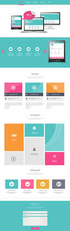 One Page Business website design template. Vector Design.のイラスト素材