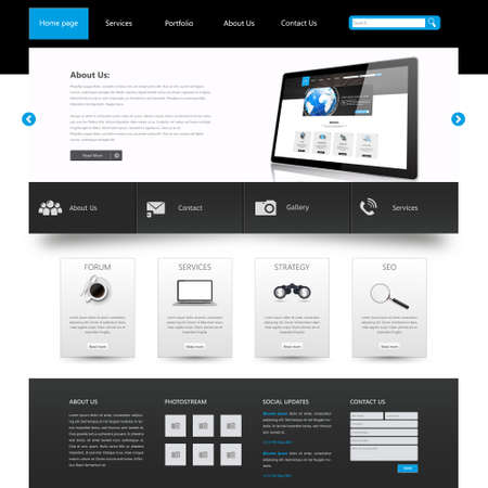 Modern Clean Business Website Template Design, Editable Vector Illustration.のイラスト素材
