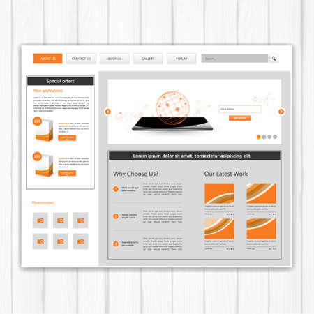 Minimal Modern Website Design, Vector Eps 10のイラスト素材