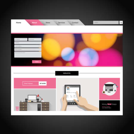 Minimal Modern Website Design, Vector Eps 10のイラスト素材