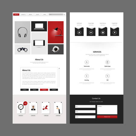 one page business website design, vectorのイラスト素材